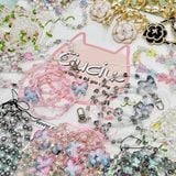  Dây charm đeo điện thoại hoa ánh xà cừ hạt vuông 
