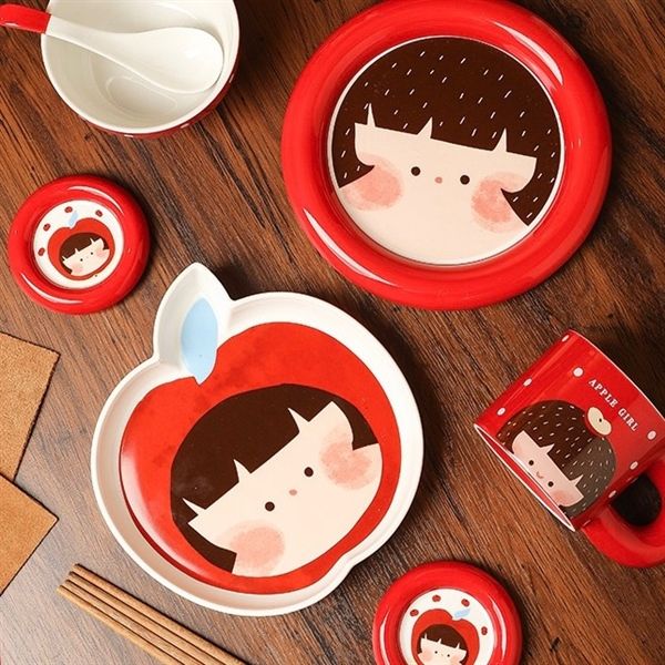  Set bát đĩa bé táo đỏ 