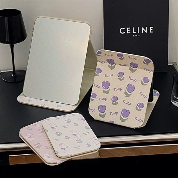  Gương gập hoa tulip tím 