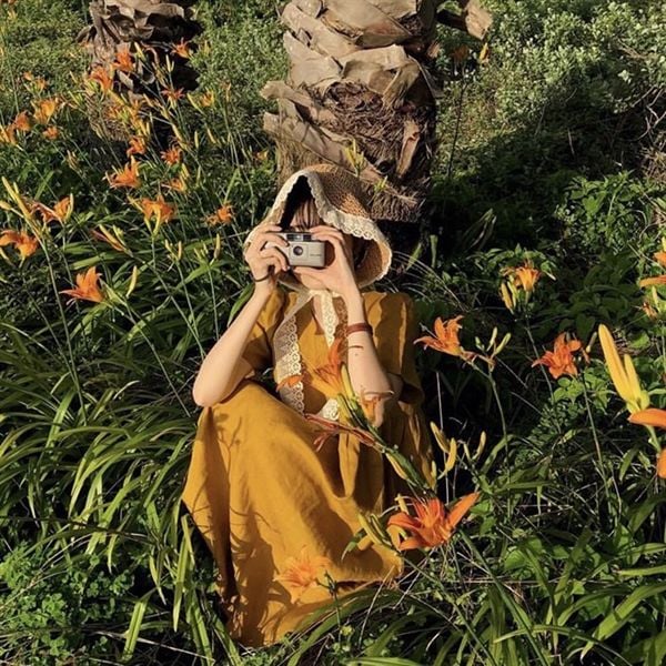  Mũ cói mềm viền ren vành rộng 