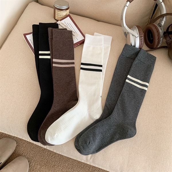  Tất Mekki cao cổ 2 sọc ngang 