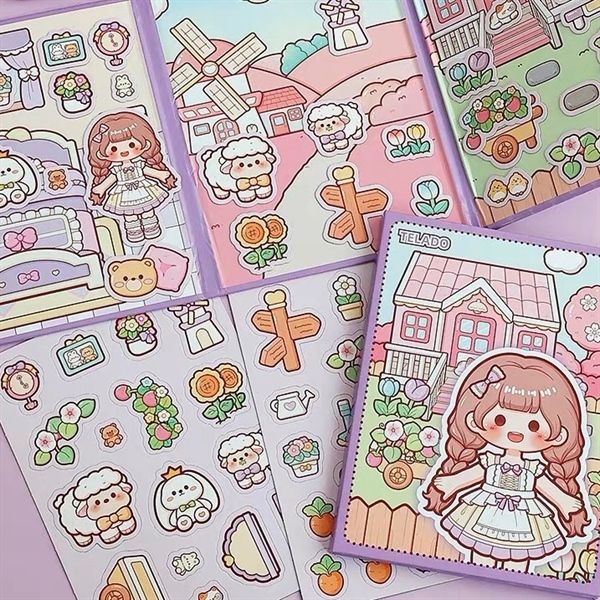  Sticker nổi nam châm 3 background bé Telado 
