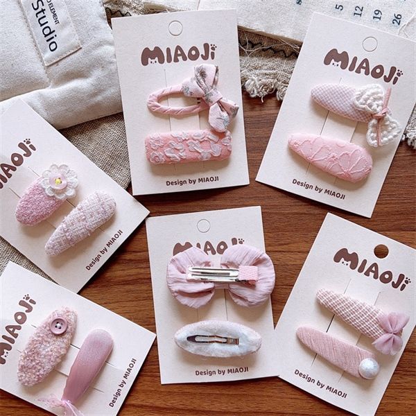  Set 2 kẹp vintage hồng MiaoJi 
