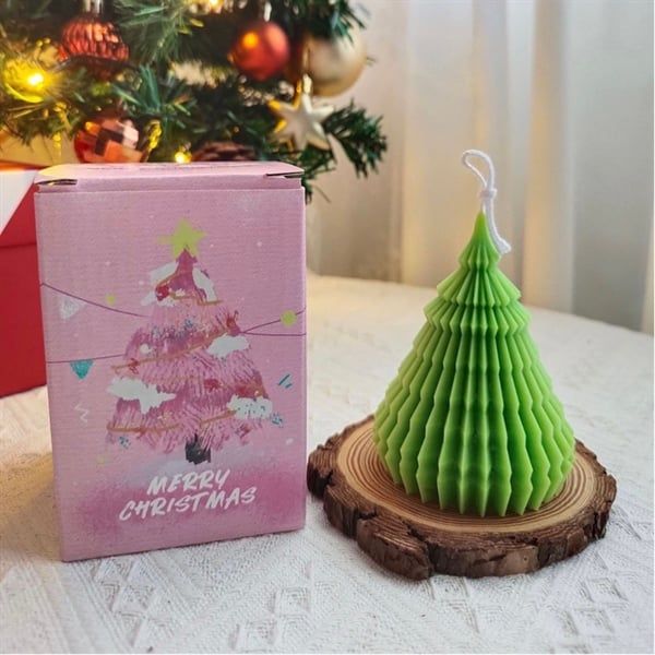  Nến thơm Giáng Sinh cây thông cánh đều 10cm 