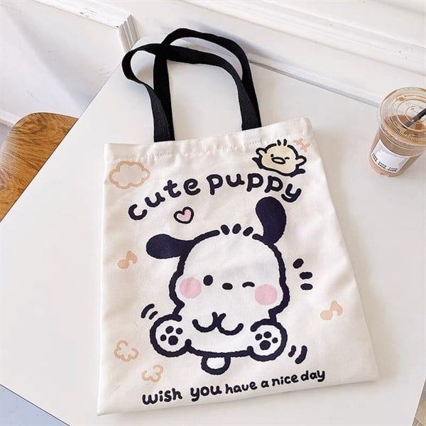  Túi tote Pochacco nền trắng 