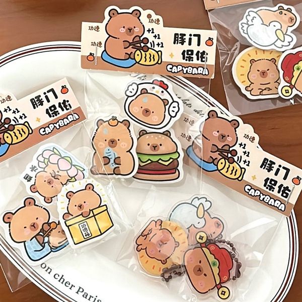  Set 3 móc khoá Capybara dẹt 