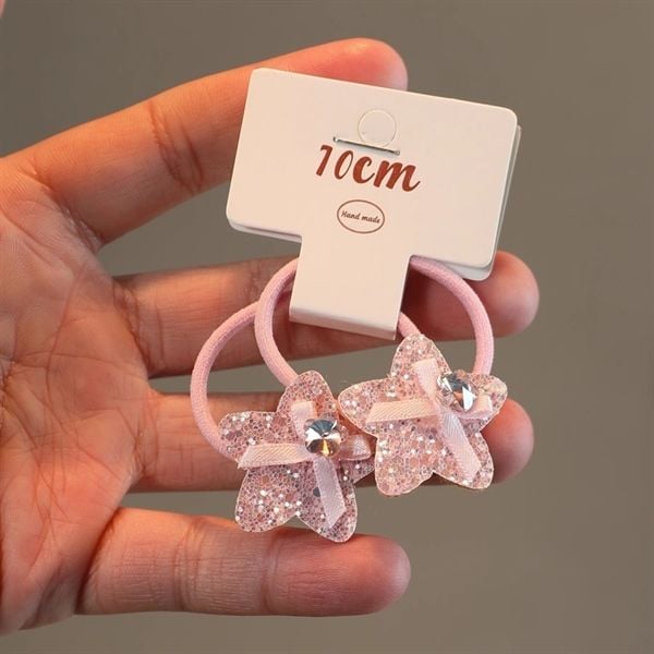  Set 2 chun sequin hồng đính ngọc nơ 