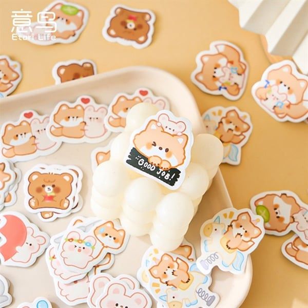  Box sticker mini thú dễ thương 