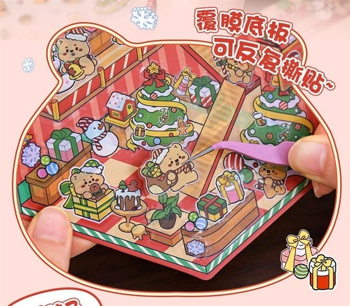  Sticker góc phòng 3/4 Giáng Sinh DIY 