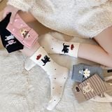  Tất cao cổ gập mép thú dễ thương 