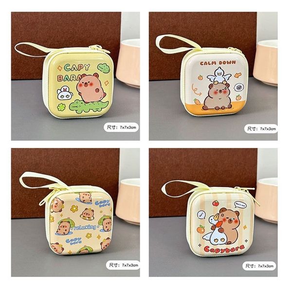  Hộp thiếc mini kéo khoá Capybara 7cm 
