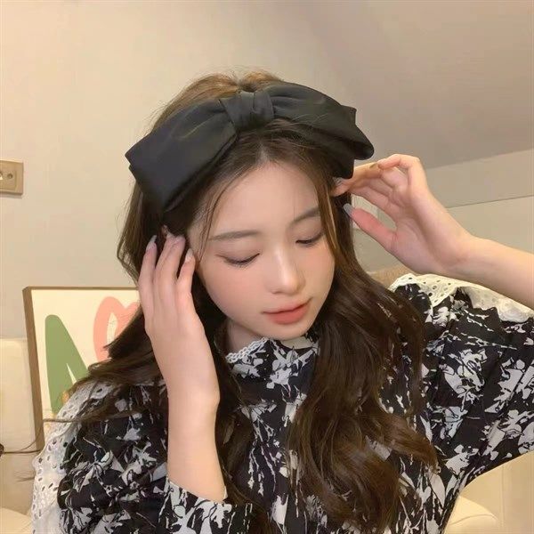  Bờm nơ vải đen to 