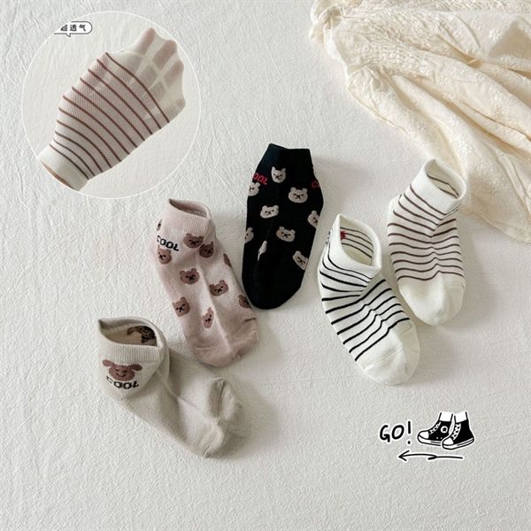  Tất Kid mặt lưới gấu 