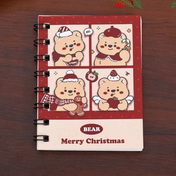  Sổ lò xo mini Giáng Sinh thỏ gấu 10x8cm 