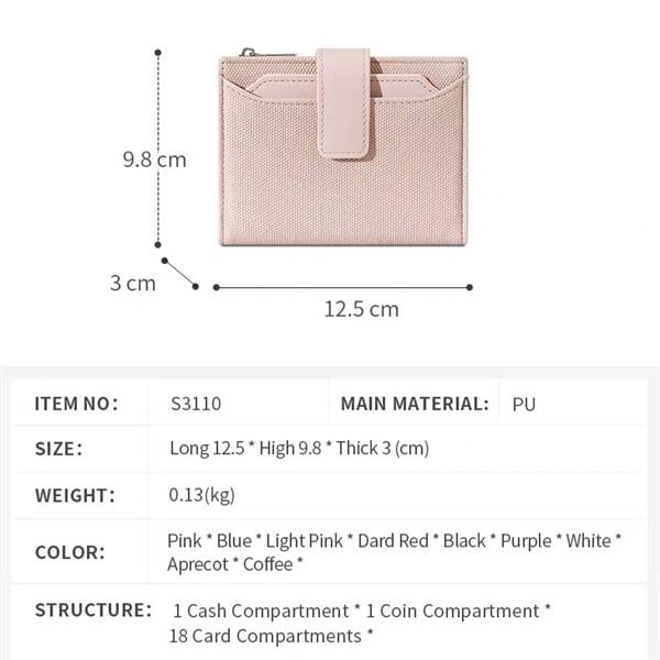  Ví 2 lớp mặt da vân vải 