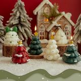  Nến thơm Giáng Sinh cây thông nơ đỏ 7cm 