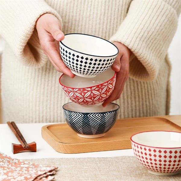  Set 5 bát con hoạ tiết nhật 