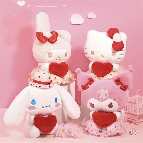  Gấu bông Sanrio ôm trái tim đỏ 23cm 