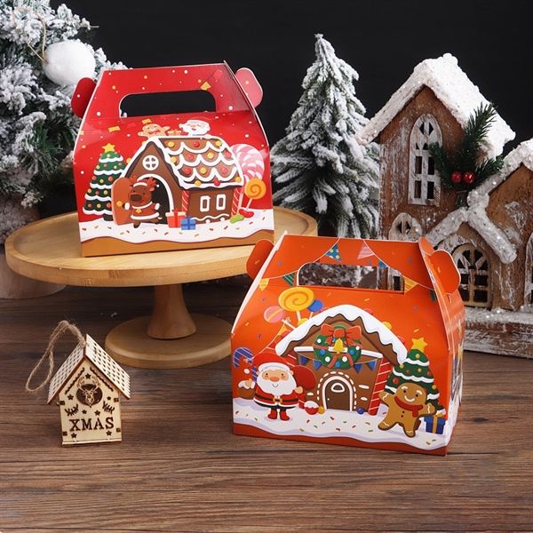  Hộp quà chữ nhật quai xách 16cm Giáng Sinh 