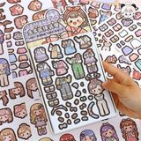  Sticker Stylist bé gái outside 14 tờ 