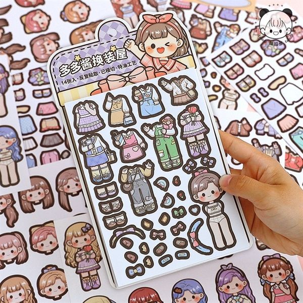  Sticker Stylist bé gái outside 14 tờ 
