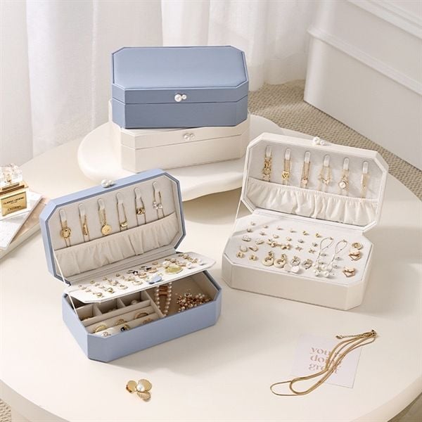  Hộp đựng trang sức chữ nhật 2 ngọc 