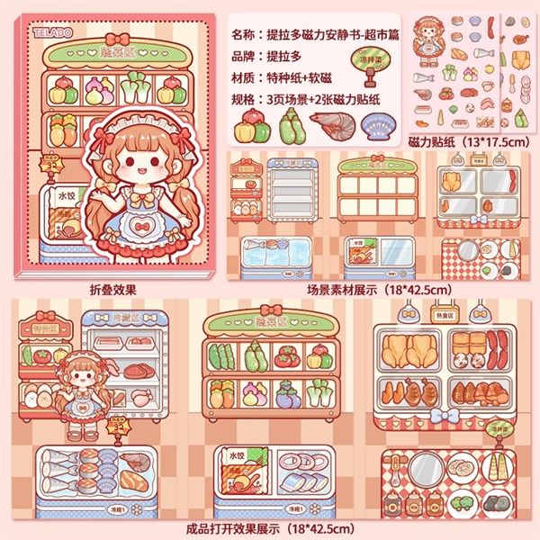  Sticker nổi nam châm 3 background bé Telado 