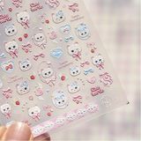  Sticker dán móng Tomoni mèo nơ 