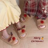  Dép lông hở mũi tuần lộc 