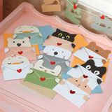  Thiệp thú ôm bao thư trái tim 