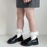  Tất Kid nhún ren gân trám 