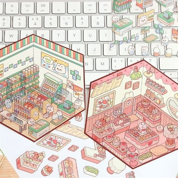  Sticker sắp xếp gian hàng góc 3/4 Telado 