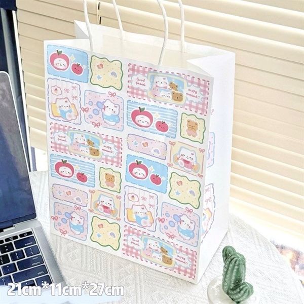  Túi quà giấy chia ô mèo 