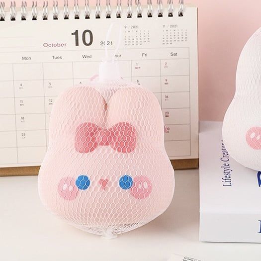  Squishy thỏ nơ hồng 10x11cm 