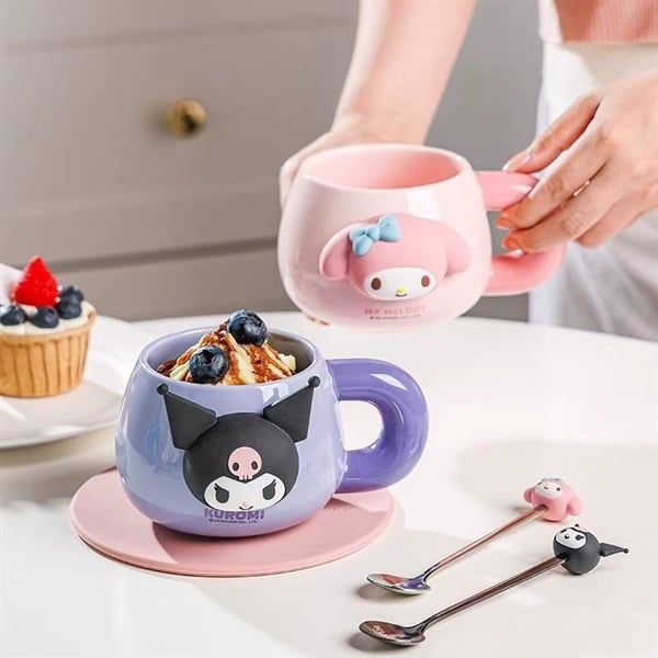  Cốc sứ Sanrio charm 3D 500ml 