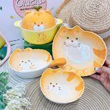  Set bát đĩa mèo Toot ombre 