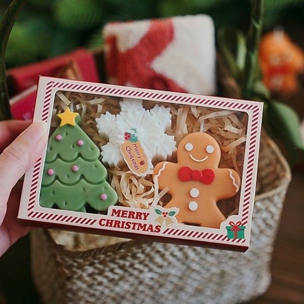  Set 3 nến thơm Giáng Sinh nắp trong 