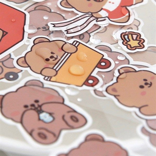  Sticker gấu dài 
