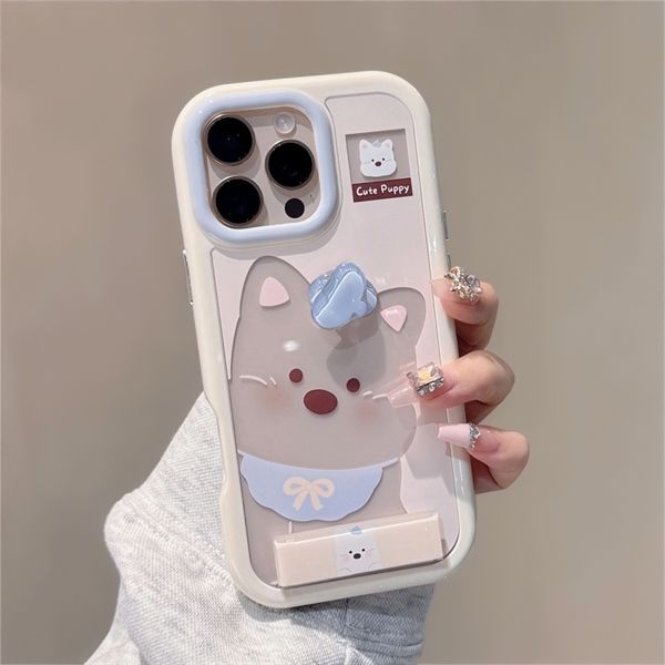  Ốp charm nổi + chân đỡ cún yếm xanh 