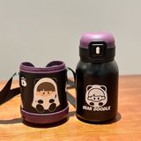  Bình giữ nhiệt bọc da xách bé đi học 500ml 