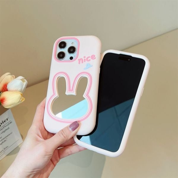  Ốp silicon thỏ nice có gương 