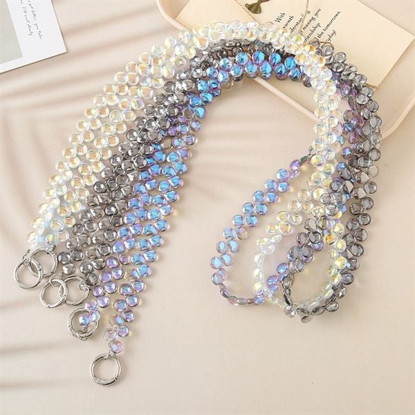  Dây dài đeo chéo thẻ/điện thoại vảy cá ánh xà cừ 