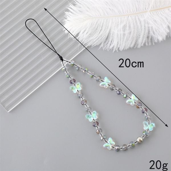  Dây charm đeo điện thoại bướm nhí ánh xà cừ 