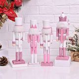  Người gỗ decor Giáng Sinh tone hồng 30cm 