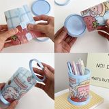  Ống cắm bút bé gái gấu thỏ 