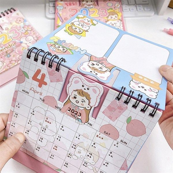  Lịch để bàn bé gái và thỏ 
