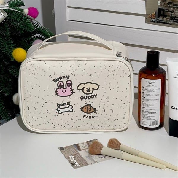 Túi đựng mỹ phẩm Cún ôm teddy 24x18x10 