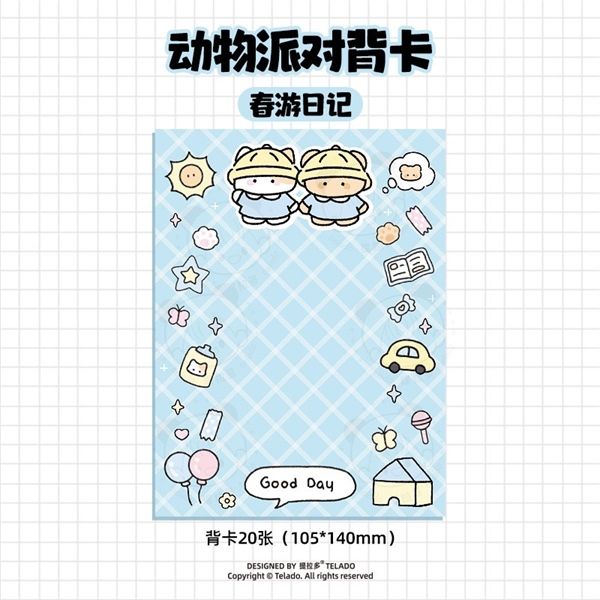  Giấy bìa cứng DIY Telado kẻ trám 10x14cm 20 tờ 