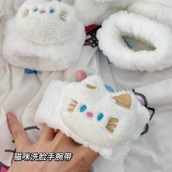  Băng đô cổ tay mèo béo tai vàng 