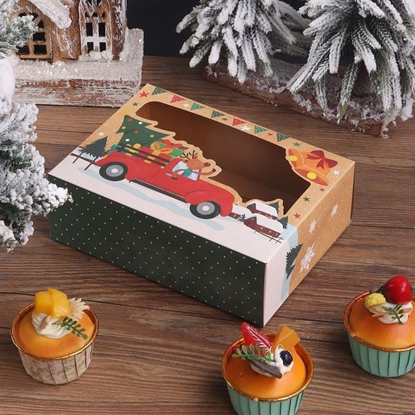  Hộp quà chữ nhật nắp trong Giáng Sinh 21x15cm 